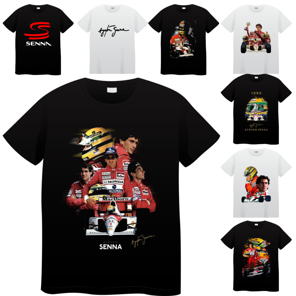 Camiseta Ayrton Senna 100% Algodão em Oferta na Shopee