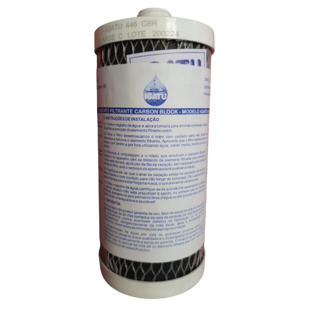 Elemento Refil Original Igatu 446 Carbon Block Rosca