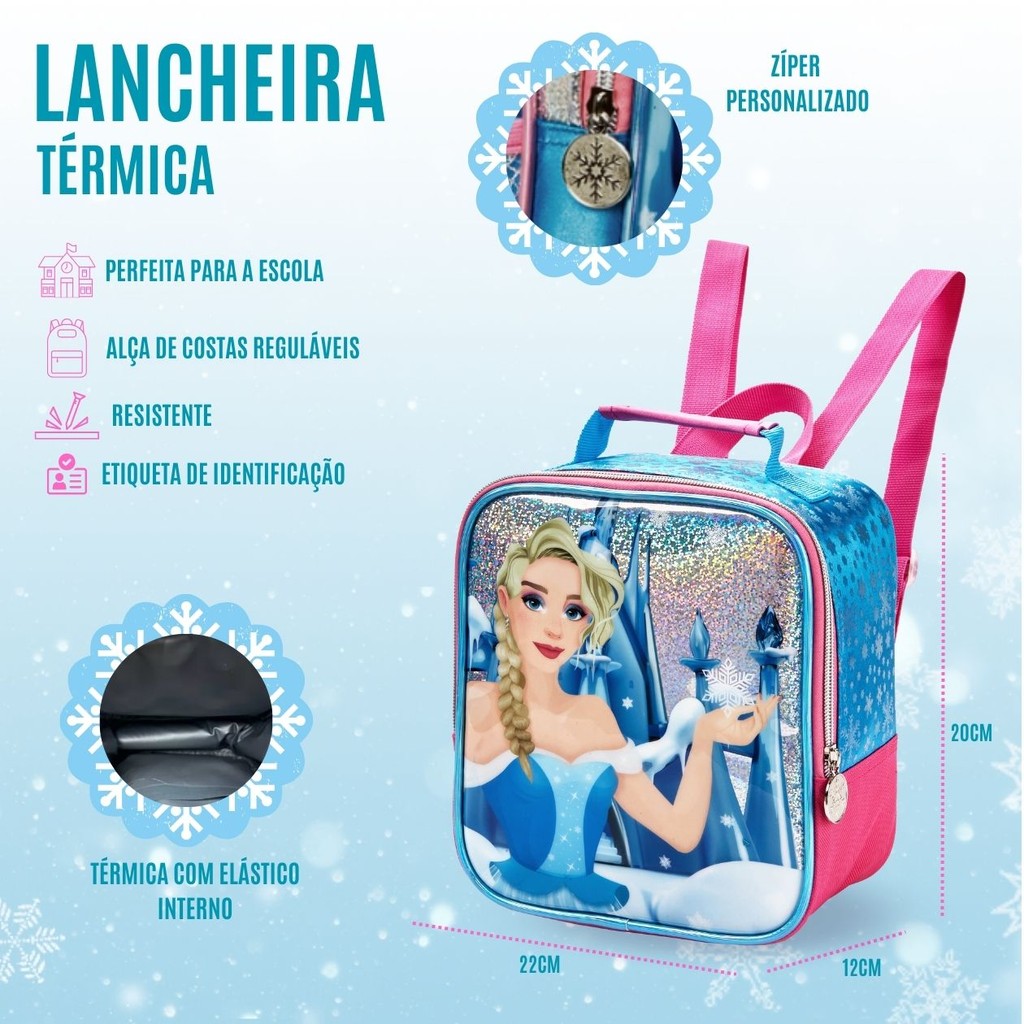 Kit Escolar Infantil Mochila de Rodinha Meninas Estojo e Lancheira · foto 2