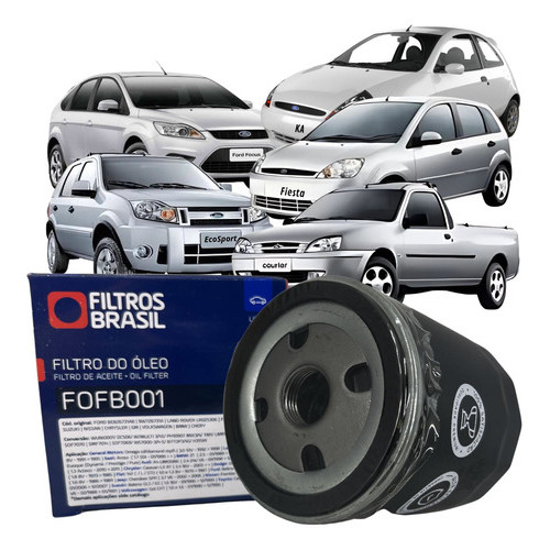 Filtro do Óleo Lubrificante - Ford Fiesta / KA / Ecosport / Courier / Focus - Filtros Brasil FOFB001 em Oferta na Shopee