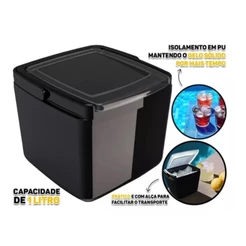 Balde Porta Gelo Térmico Cooler Alaska 1L Individual Com Alça E Tampa