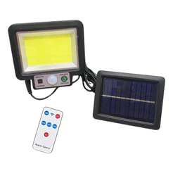 Luminária Solar Parede 117cob Placa Separada Sensor Presença