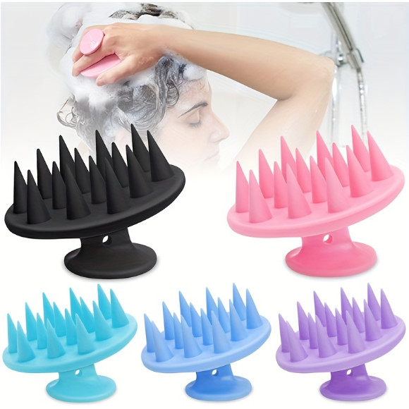 ESCOVA MASSAGEADORA M DE SILICONE - COURO CABELUDO ANTI-CASPA LIMPEZA PROFUNDA CORES SORTIDAS⭐