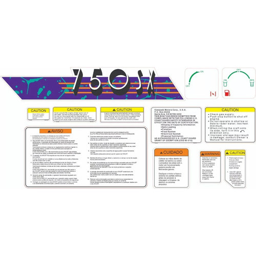 Adesivo Advertência Jet Ski Sx 750 94