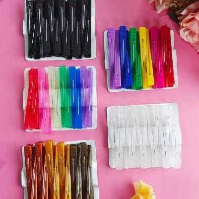 Kit 12/24/36/48/60 Presilhas Jacaré Bico De Pato Para Cabelo Prendedor Cores Variadas