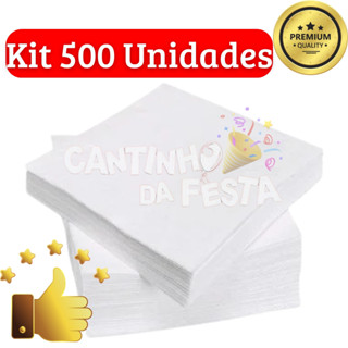 Kit 500 Guardanapos Descartáveis 20x23cm Luc - Branco, Ideal para Festas e Eventos em Oferta na Shopee