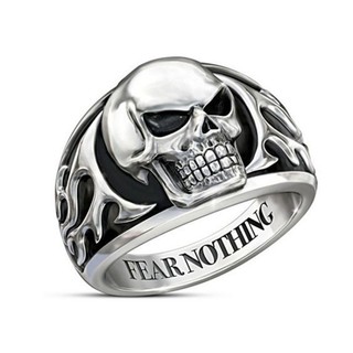 Novo Crânio Doom Máscara Anéis Abertos Prata Boi Cor Vintage Para Homens Meninos Anel De Dedo Legal Olhando Jóias