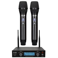 Microfone Sem Fio Duplo Dylan DW-902 Power com Bateria Recarregável