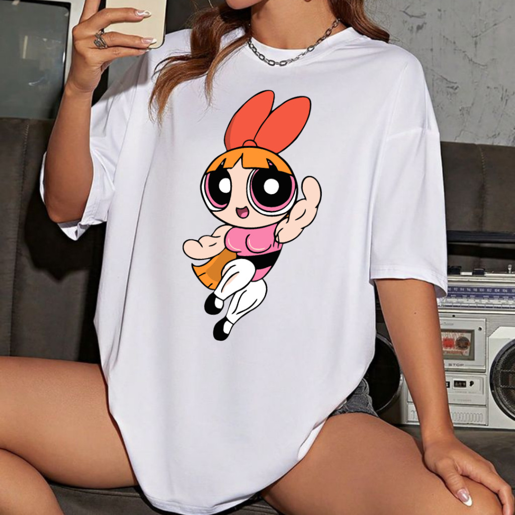 Camiseta Feminina Blusão De Treino Camisa Look De Academia Florzinha Meninas Poderosas