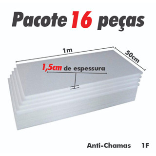 16 Placas De Isopor Antichamas Espessura 15mm ( 1,5cm ) Tamanho 100x50x1,5cm em Oferta na Shopee
