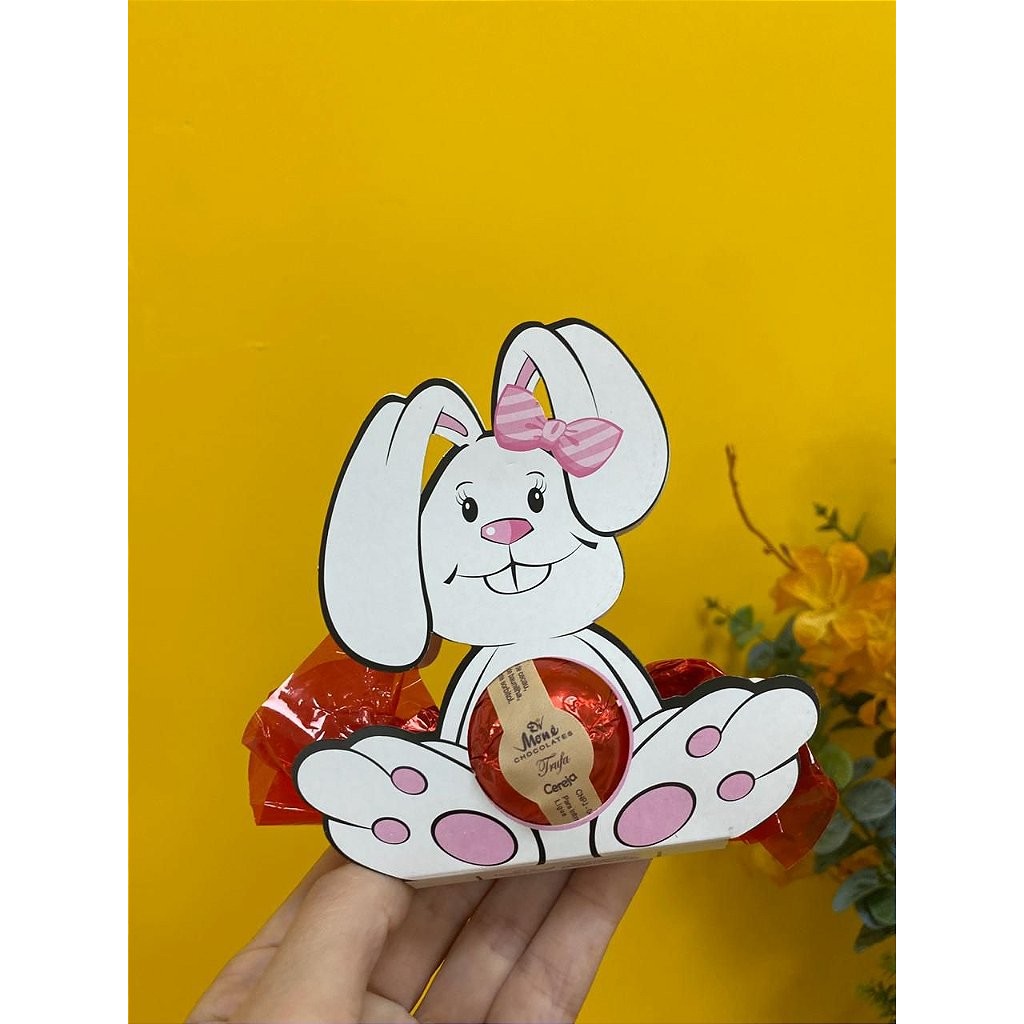 Porta Bombom Coelho Rosa 12 un - Decora Doces  Rizzo Confeitaria