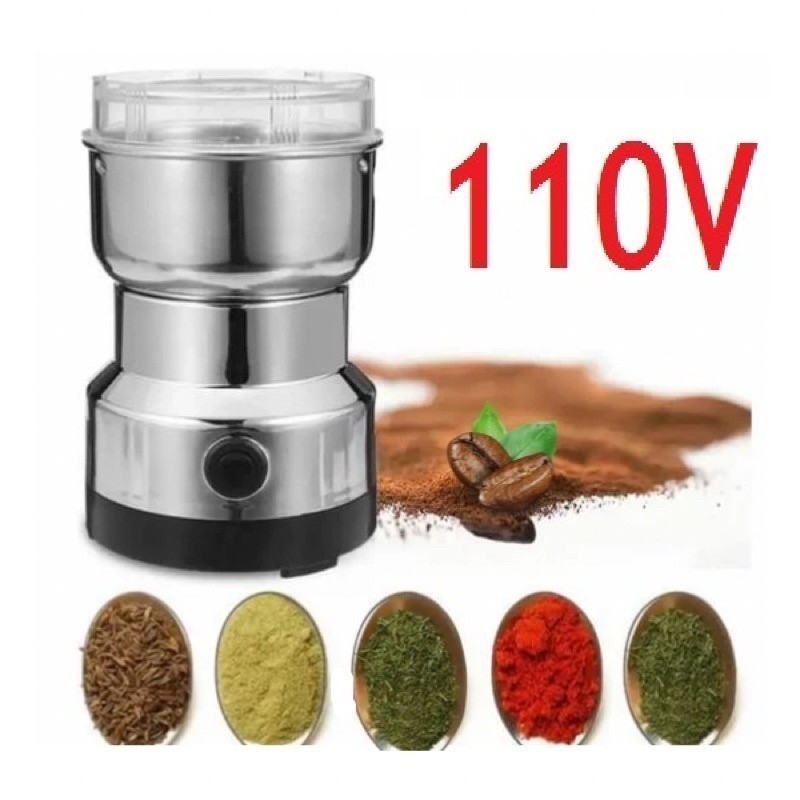 Imagem Moedor De Café Grão Sementes Elétrico Inox Portátil 110V