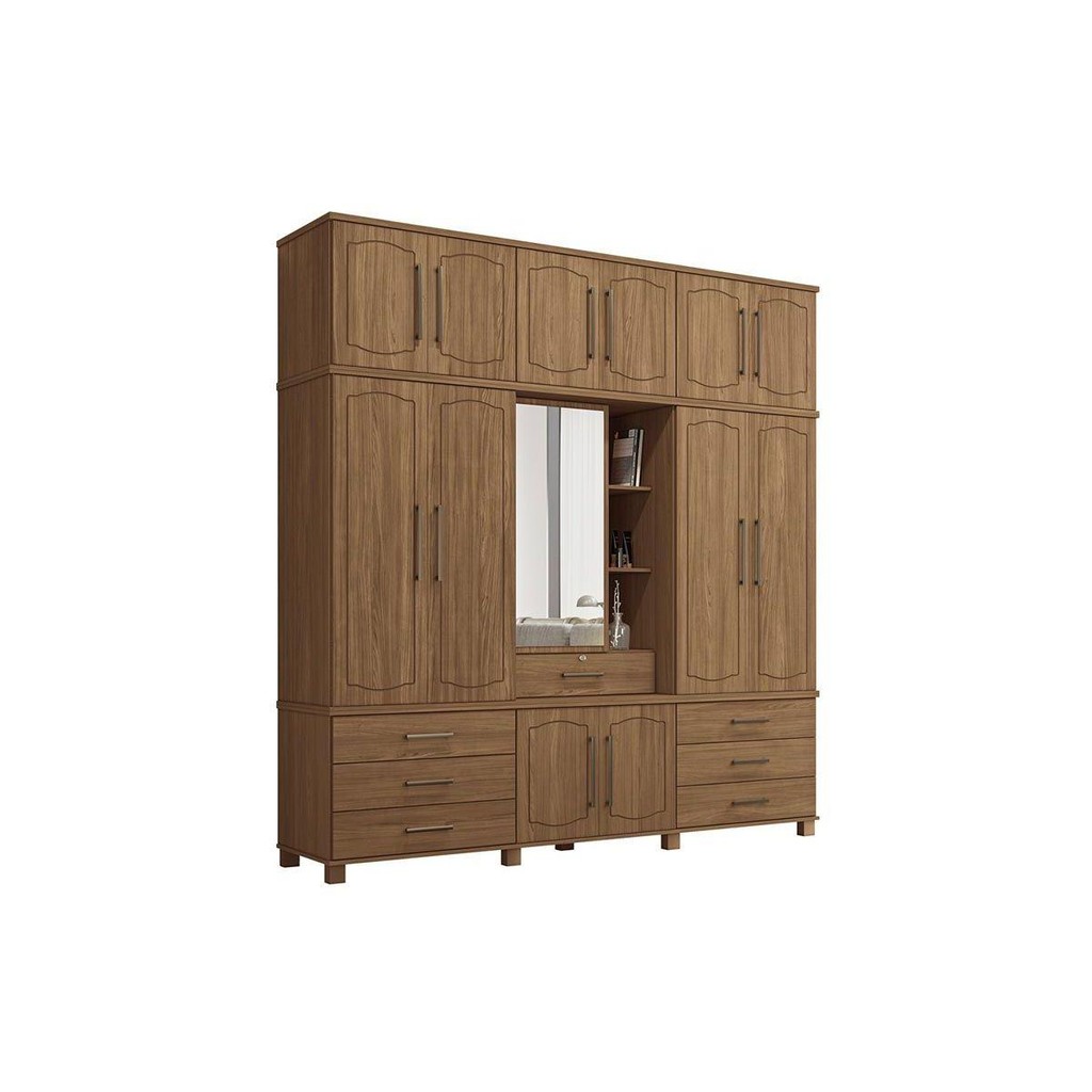 Guarda Roupa Casal 13 Portas e 7 Gavetas Londres Capelinha Jatobá - Santos Andirá em Oferta na Shopee