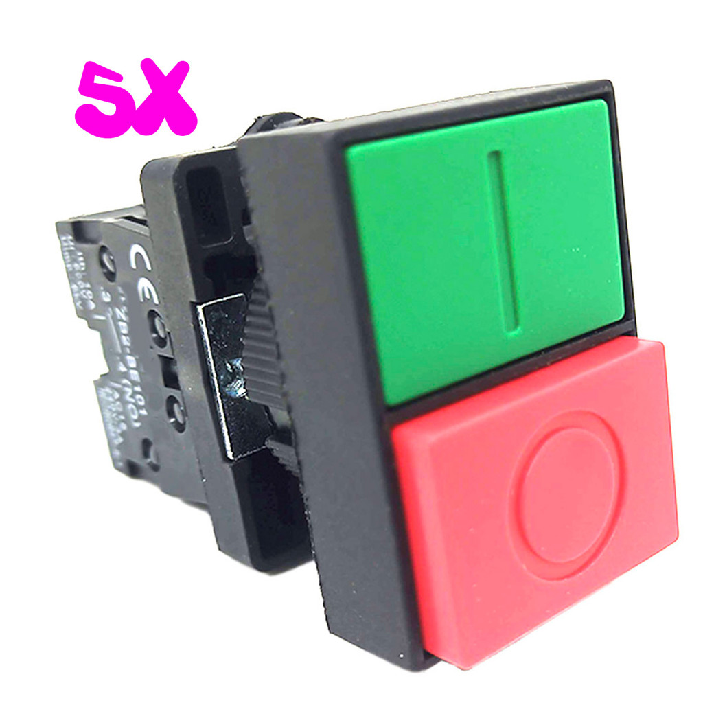 Kit 5 Botão de Comando Duplo Liga e Desliga de Pulso 1na+1nf EL8425