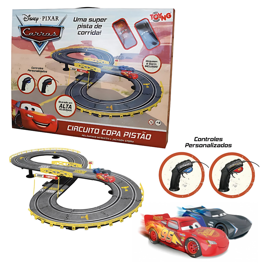 Pista Autorama Relâmpago McQueen Carros Disney Copa Pistão