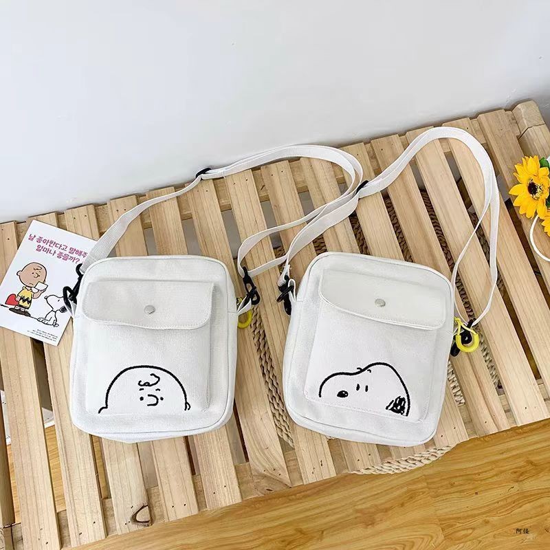 Snoopy Snoopy Bolsa Crossbody Charlie Bolsa Pequena Bolsa de Lona Estilo Coreano Bolsa de Ombro Bolsa de Ombro Bolsa de 