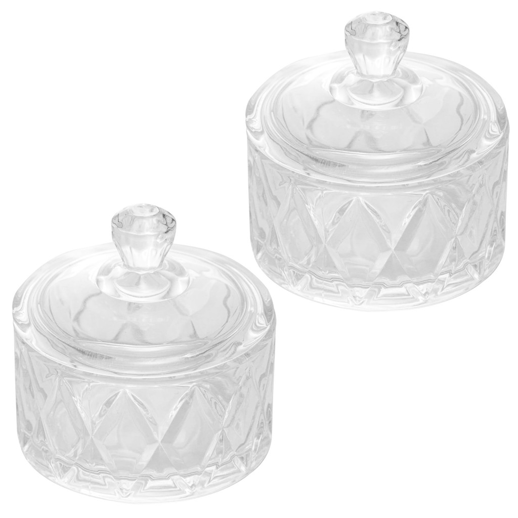 Potiche de Cristal Mini Deli Diamond 6,5 x 6,5 x 7cm Mini Pote Armazenamento - Lyor