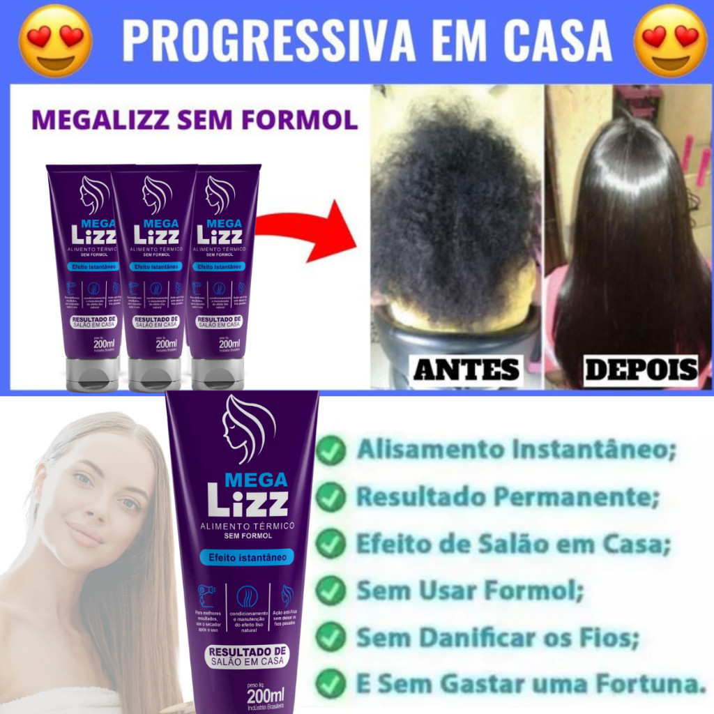 Megalizz - Progressiva Sem Formol De Chuveiro - Alinhamento