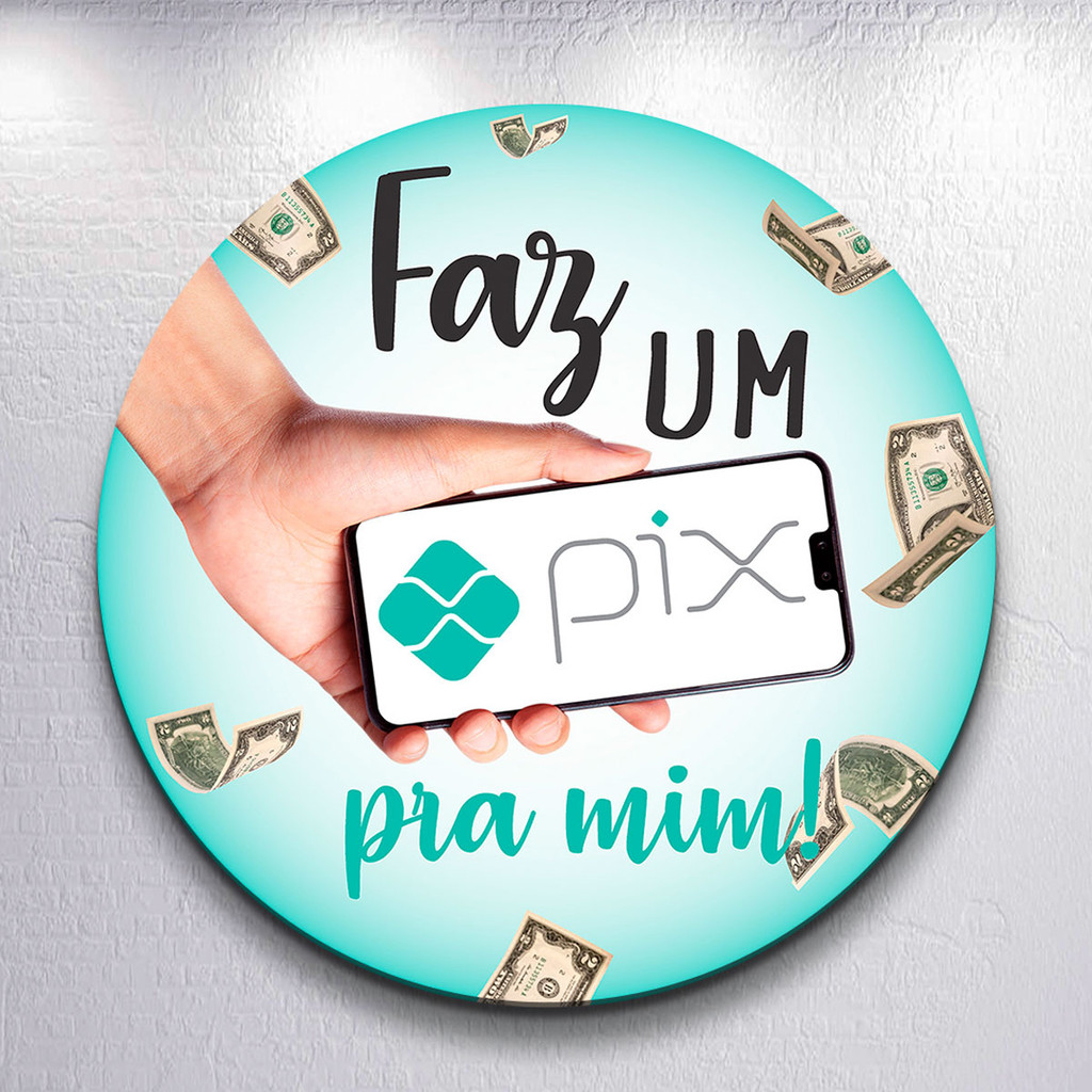 Painel Faz i Pix  Capa Grande e Mini Redondoda Estampa Sublimada Festa em Oferta na Shopee