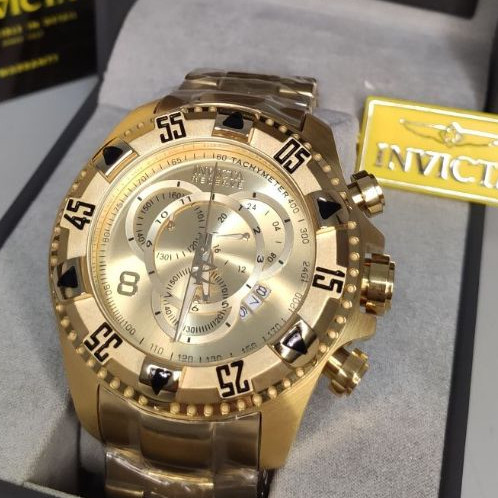 Relógio Masculino Invicta Excursion Reserve 6471 100% Original a Prova D'água Mostrador Dourado
