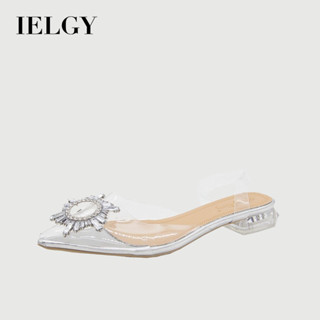 IELGY Novo Estilo Chinelos Versão Coreana Transparente Salto Grosso Apontou toe Versátil Sandálias De Cor em Oferta na Shopee