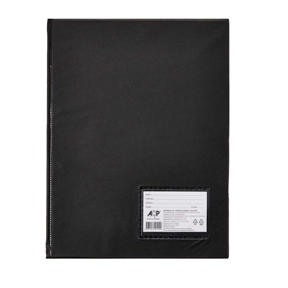 Pasta Catalogo com 100 Envelopes Finos Preta (Ref.130) ACP