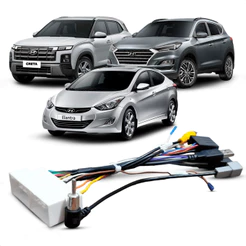 Chicote de Ligação Red Canbus Hyundai Creta Tucson Elantra Sportage Completo Usb Aux