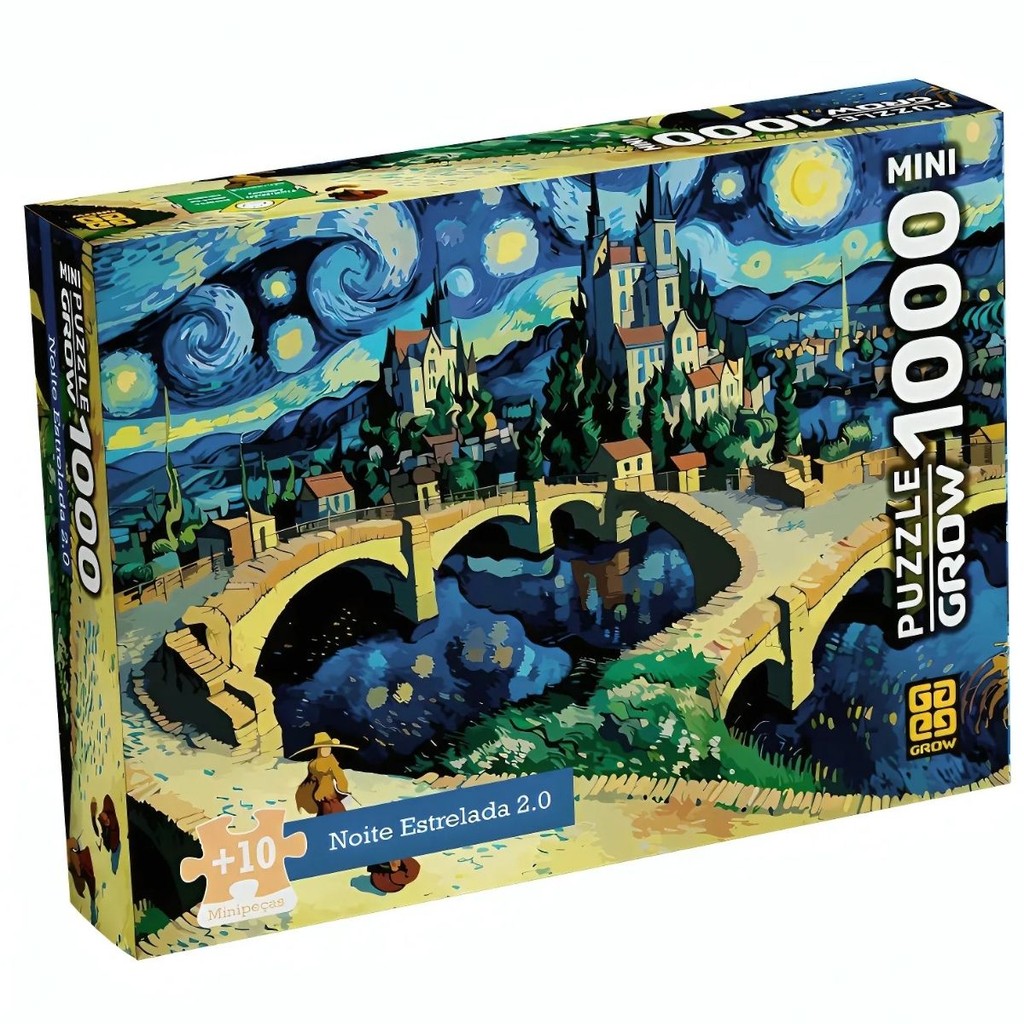 Mini Quebra-cabeça 1000 peças Noite Estrelada 2.0 - Grow em Oferta na Shopee