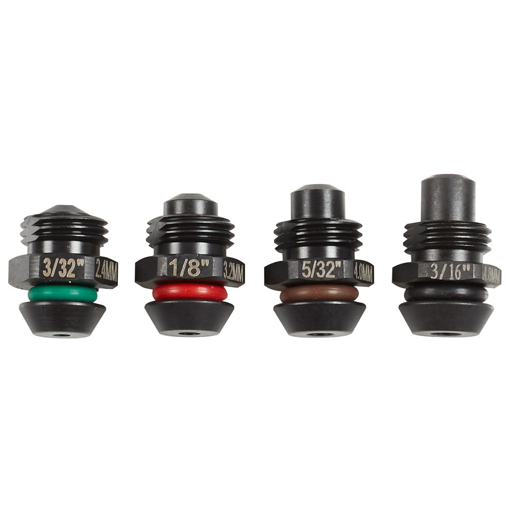 Kit de Bicos P/ Rebitador C/ 4 3/32" - 1/8" - 5/32" - 3/16" - 2550 48-54-0100 Milwaukee