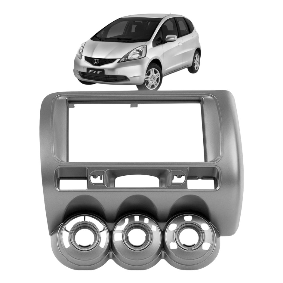 MOLDURA PARA CENTRAL MULTIMIDIA MP5 9 POL 2 DIN HONDA FIT 2004 A 2008 89/V8 em Oferta na Shopee