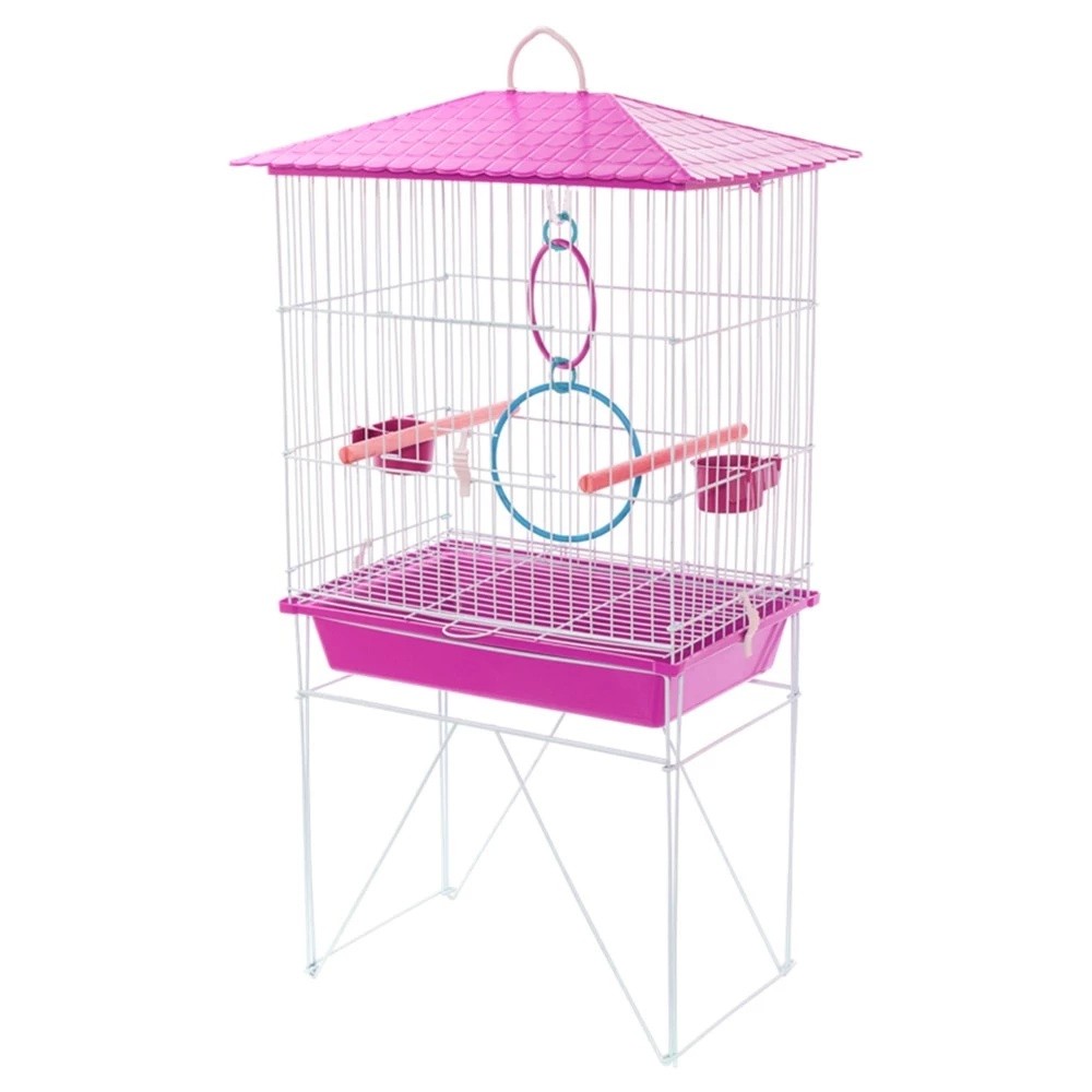 Gaiola Viveiro para calopsita MAIS ACESSORIO UM JOGO DE ARGOLA COLORIDA mansa teto plástico na cor Rosa em Oferta na Shopee