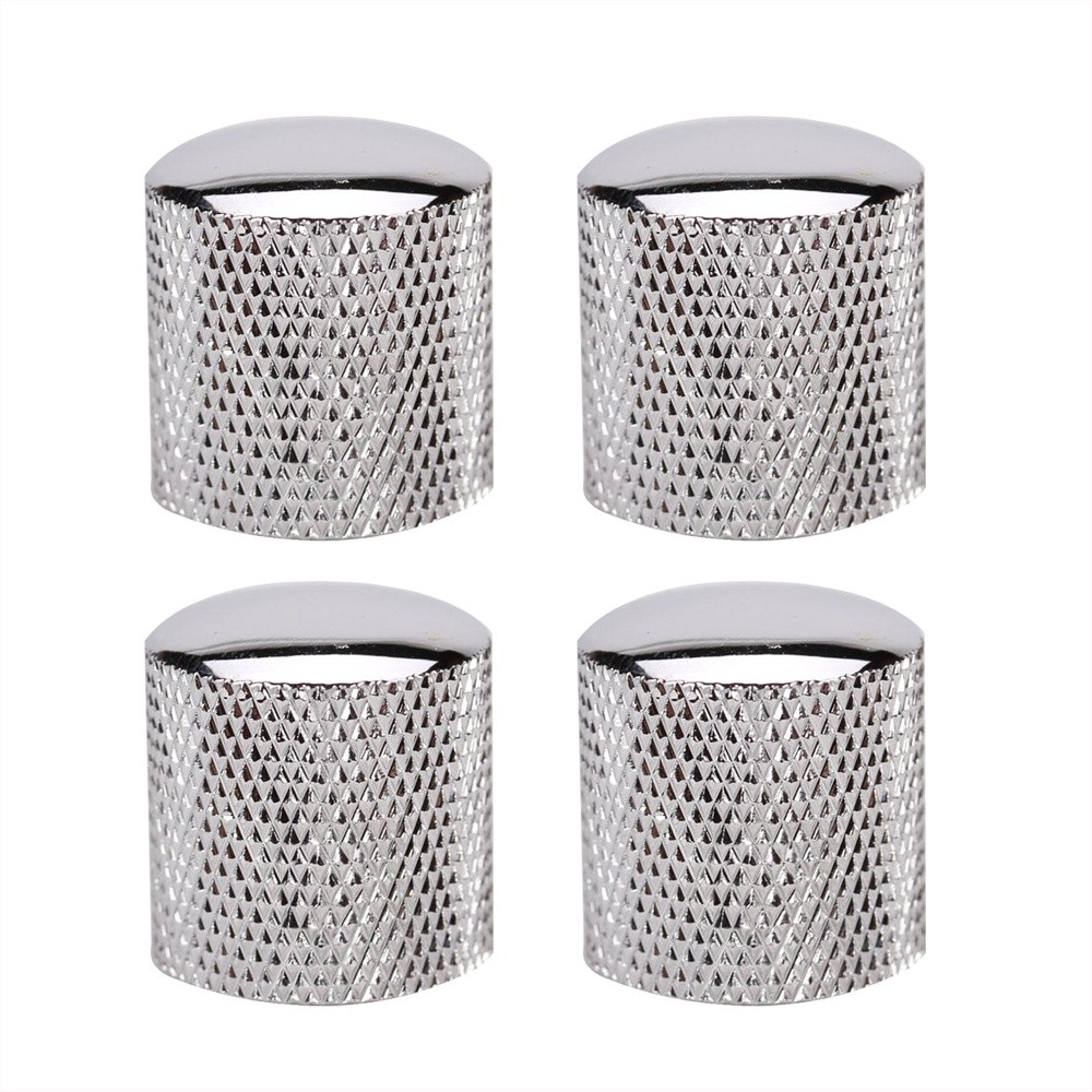 Knob de Pressão Cromado Eixo de 6mm Para Guitarra Contra Baixo - 04 Unidades