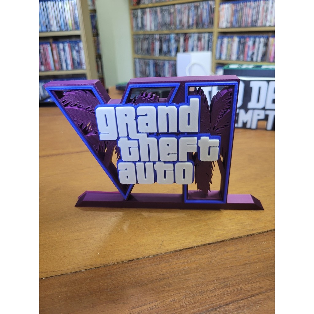 Grand Theft Auto VI GTA 6 3d Decoração Geek Sala De Cinema Home Theater