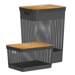 Kit de Cestos Grid Tampa Bambu 20L e 49L - Ou