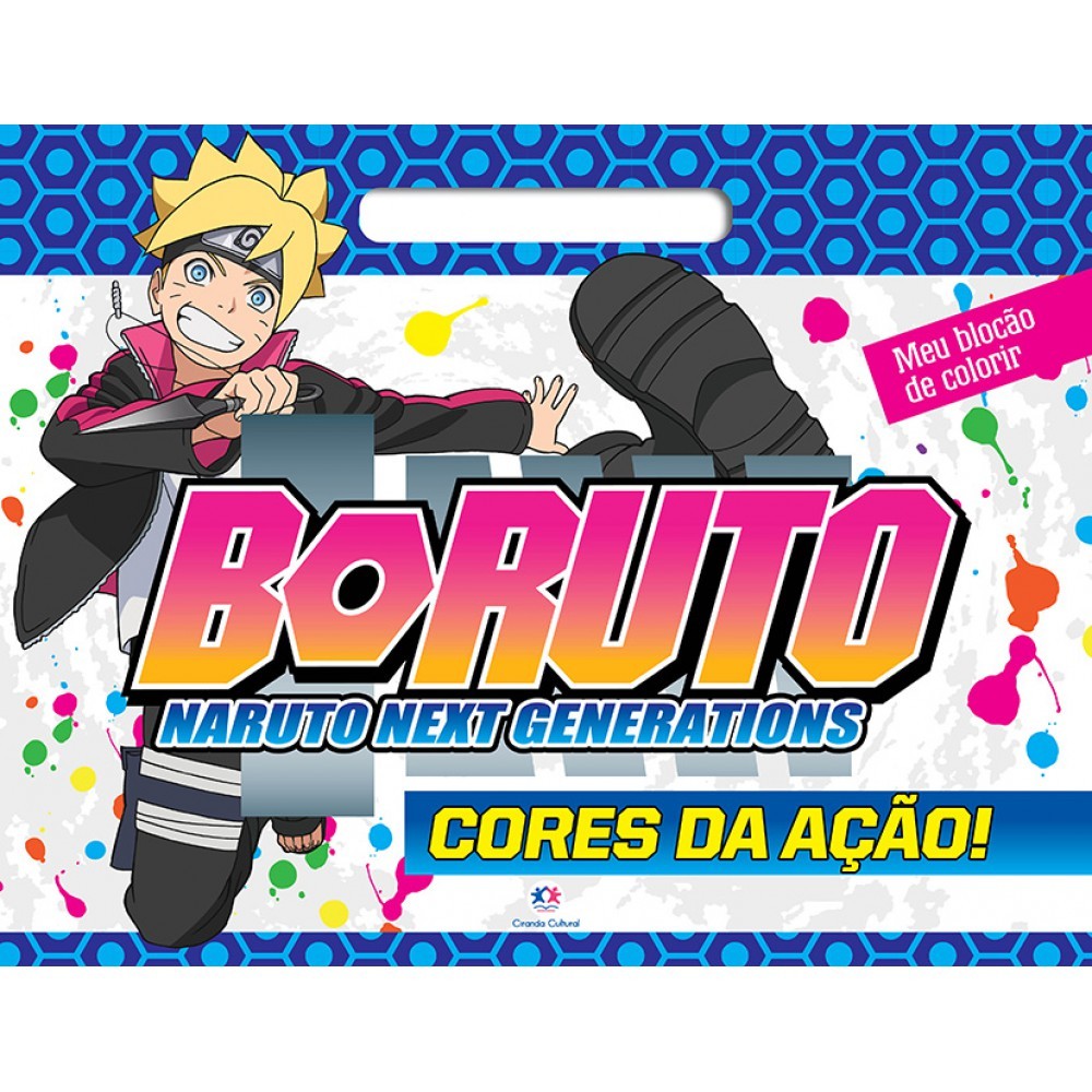 Livro Blocão de colorir Boruto - Cores da ação em Oferta na Shopee
