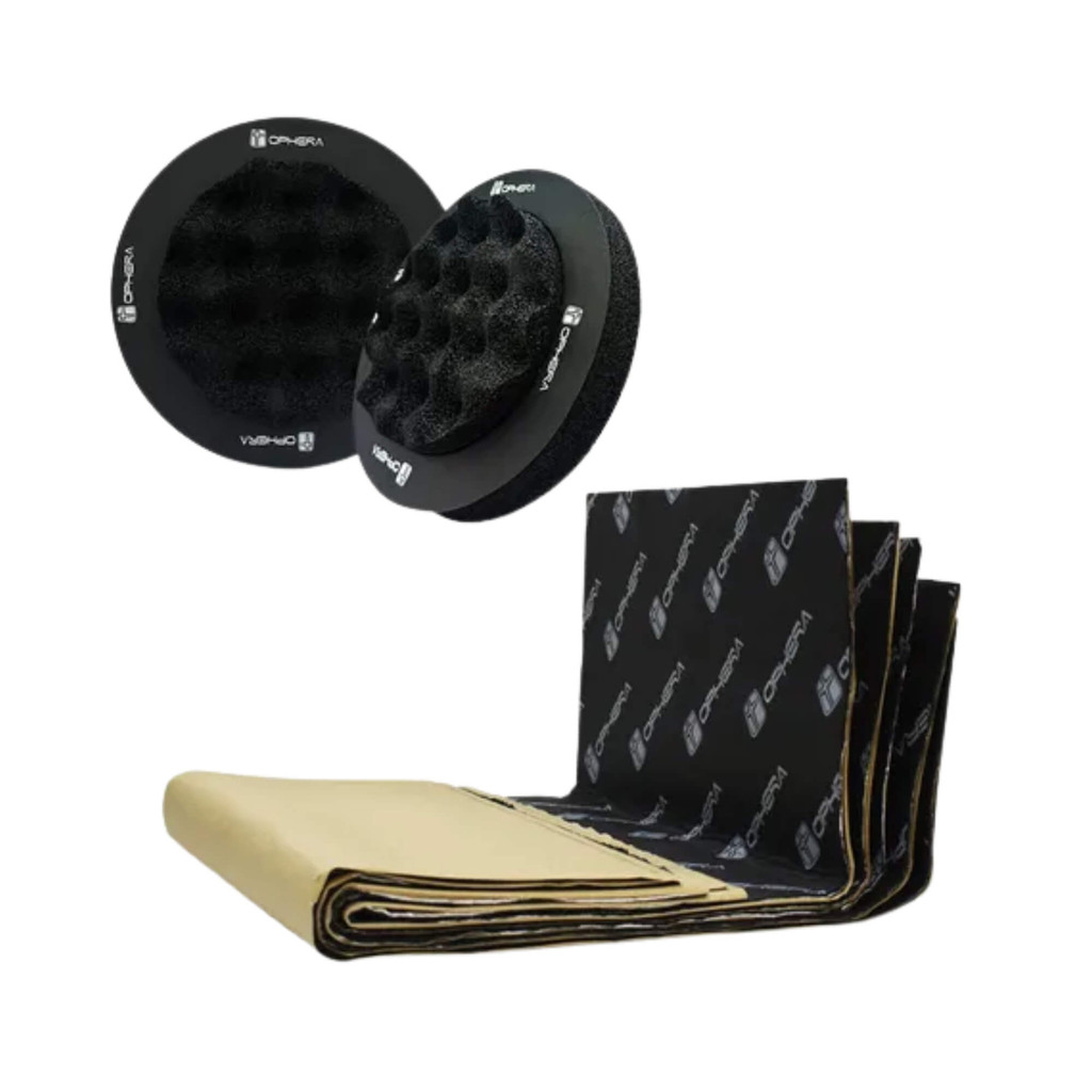 Kit Isolamento Acústico Automotivo Carro Ophera 5 Mantas 46x80cm + Par Anel Phantom Sound Rings 6,5"
