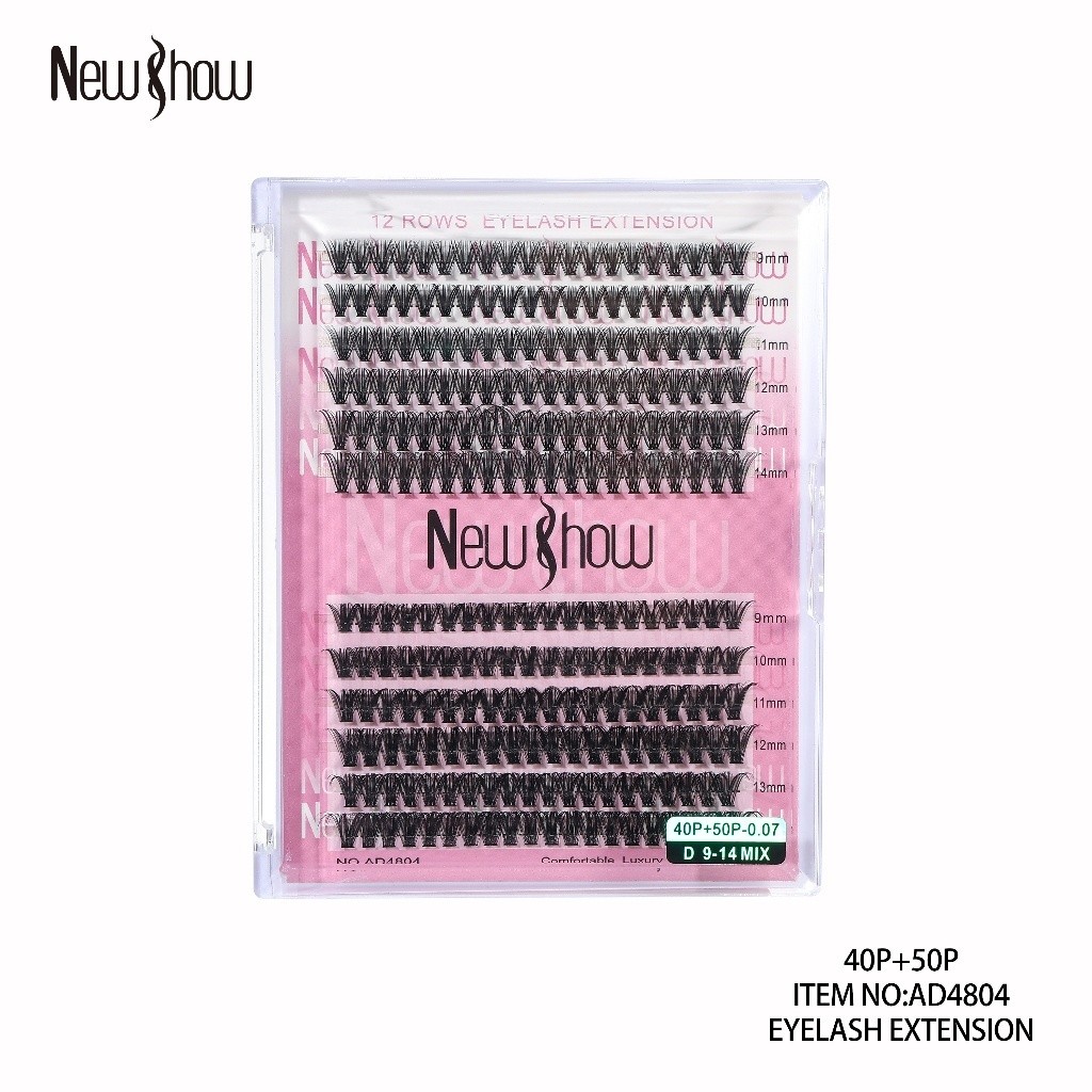 NewShow Cílios Postiços Tufo Volume 12P/20P/30P/40P/50P  D Curl Mix 9-14mm - Extensão Profissional - Beauty
