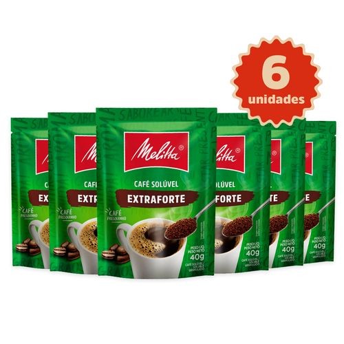Kit 6 Cafés Solúvel Melitta® Extraforte Sachê 40g em Oferta na Shopee