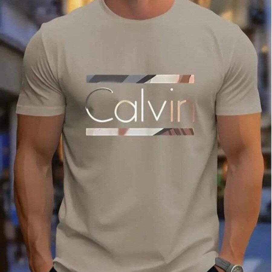 Camiseta Masculina Estampa Calvin Camisa Reforçada 100% Algodão Fio 30.1