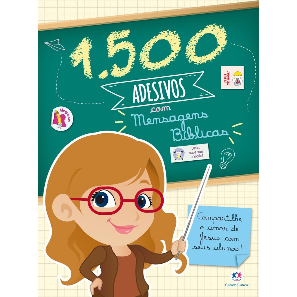 Livro 1500 adesivos com mensagens bíblicas