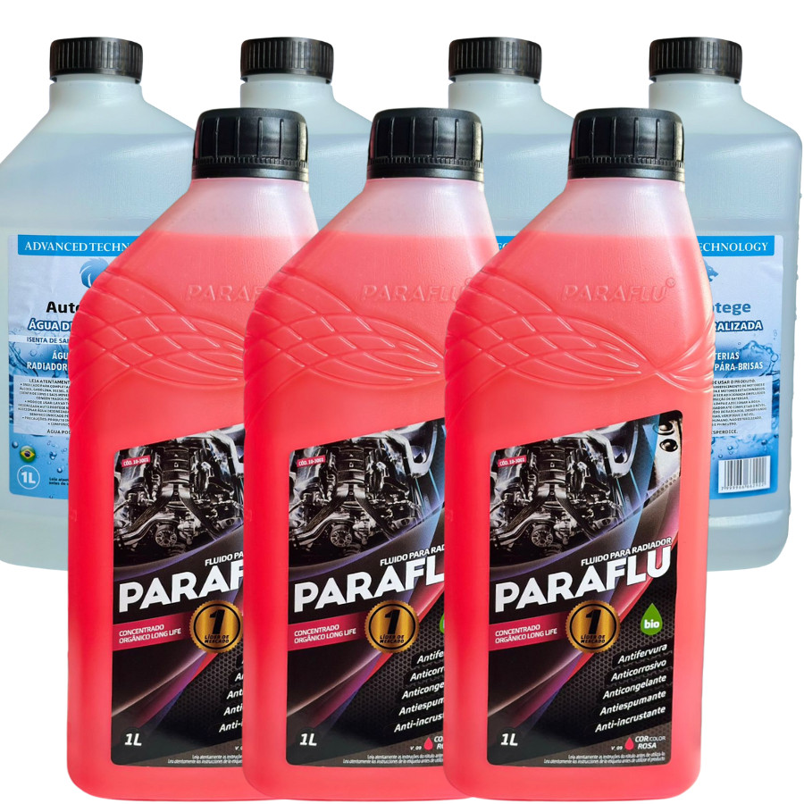 kit 3 paraflu concentrado rosa mais 4 aguas