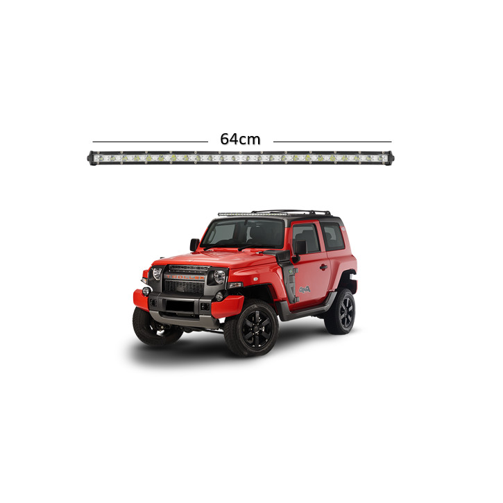 Farol Milha Barra Led 72W Slim Automotivo Off Road 12V 66cm Jeep Troller Off Road