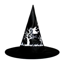 Chapéu de Bruxa Infantil ou Adulto Estampado de Halloween Fantasma