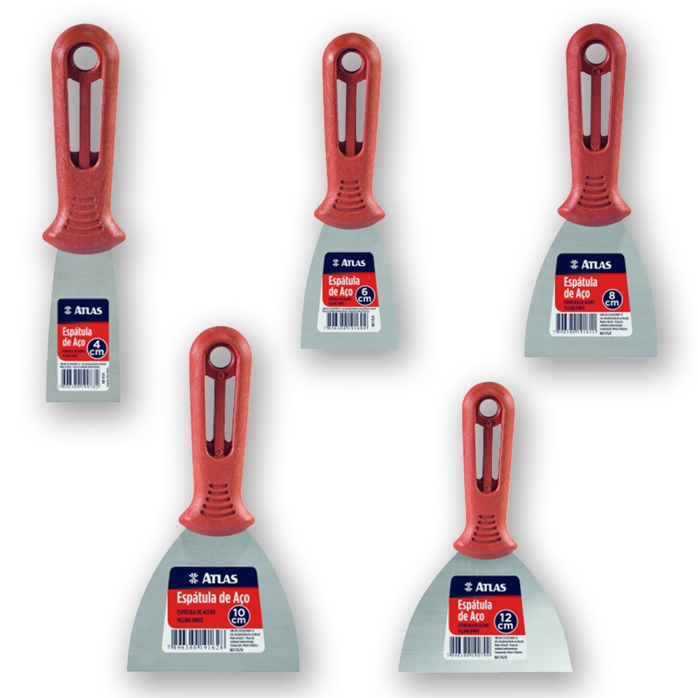 Espátula de Aço Cabo de Plástico  4/6/8/10/12cm - Atlas em Oferta na Shopee
