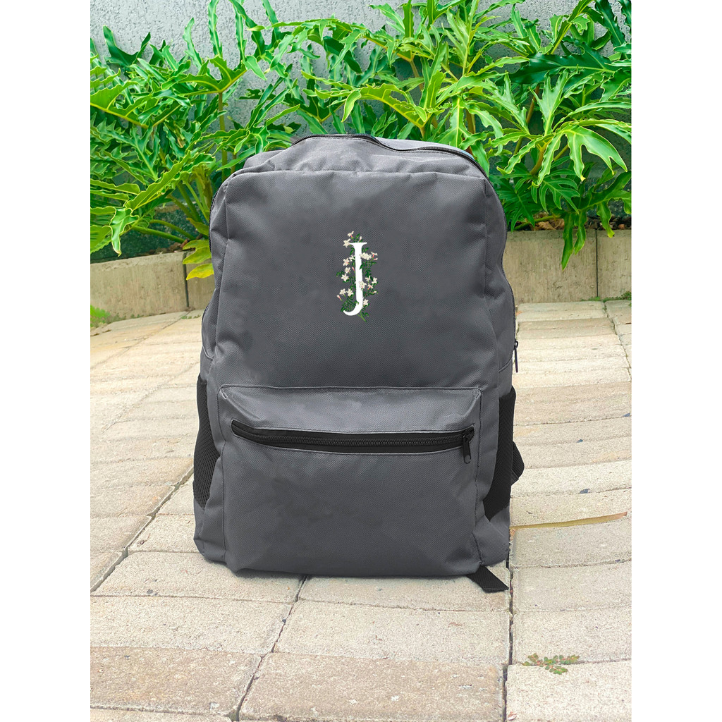 Mochila Nylon  - LETRA J - Stilo Club Academia Trabalho Escolar Faculdade Viagem Masculino Feminino