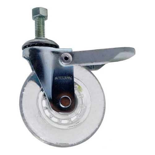 Rodinha gel giratória com espiga e freio 75mm 3 polegadas suporta até 50kg por rodizio, ideal pra moveis