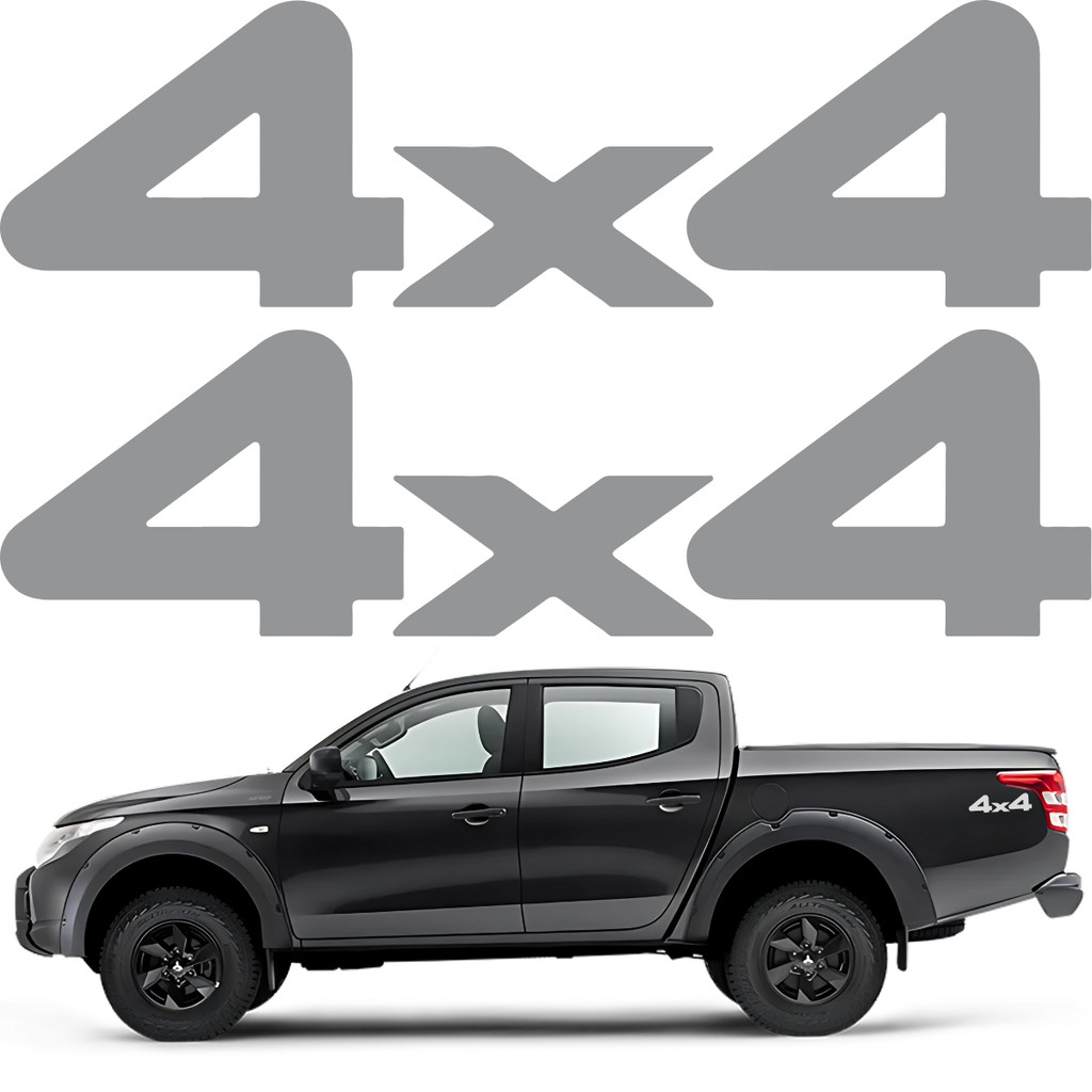 Kit Par Adesivos Laterais Caminhonete 4x4 Cinza Mitsubishi L200 Outdoor 2020