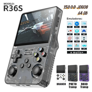 Console Portátil R36S + de 15.000 Jogos Vídeo Game 64g Linux Tela IPS 3.5 Polegadas  MARI…