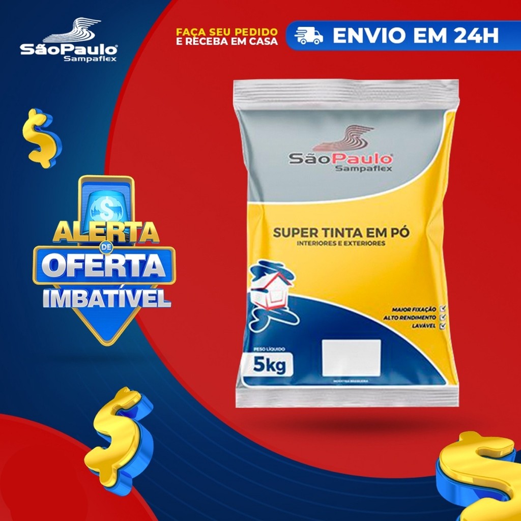 Tinta em Pó Para Parede 5 Kg Sampaflex Escolha sua cor