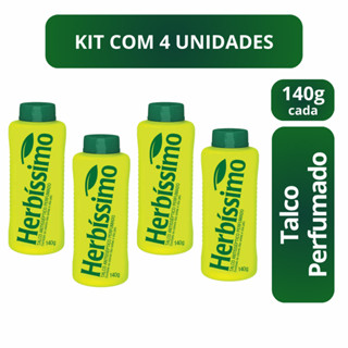 Kit c4 Talco Herbissimo Antisseptico Perfumado 140g em Oferta na Shopee